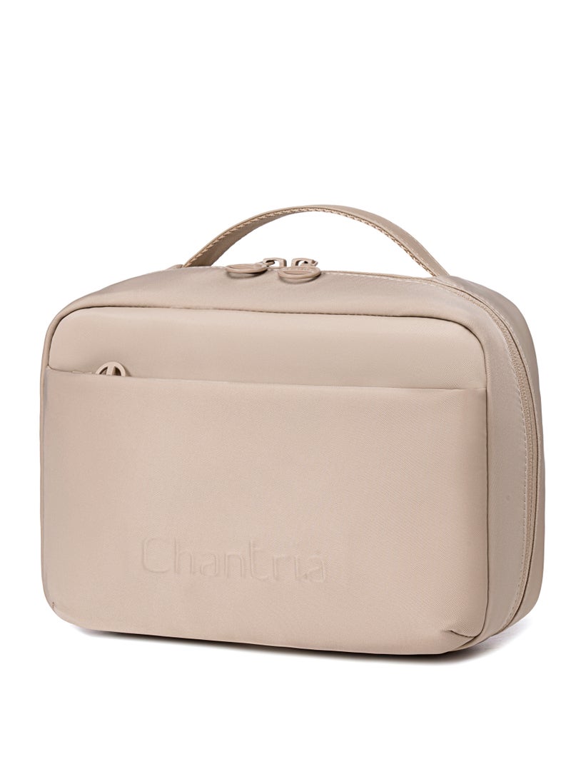 شانتريا حقيبة مكياج نسائية خفيفة الوزن مقاومة للماء متعددة الاستخدامات بسحّاب وفتحة  درجة وجيوب متعددة - Image 1