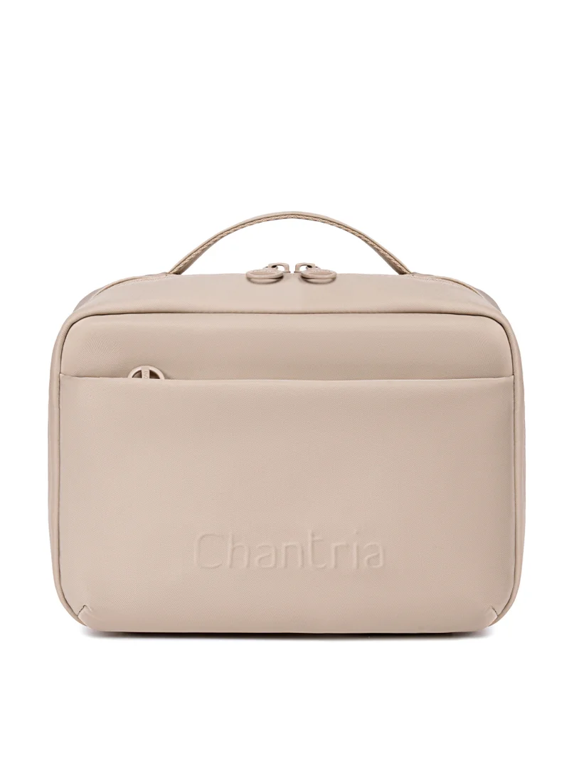 Chantria Premium Lightweight Carry All Cosmetic Bag for Women Water Resistant Multifunctional Clutch Bag with Multiple Pockets and 180° Degree Opening, CB00793-Khaki