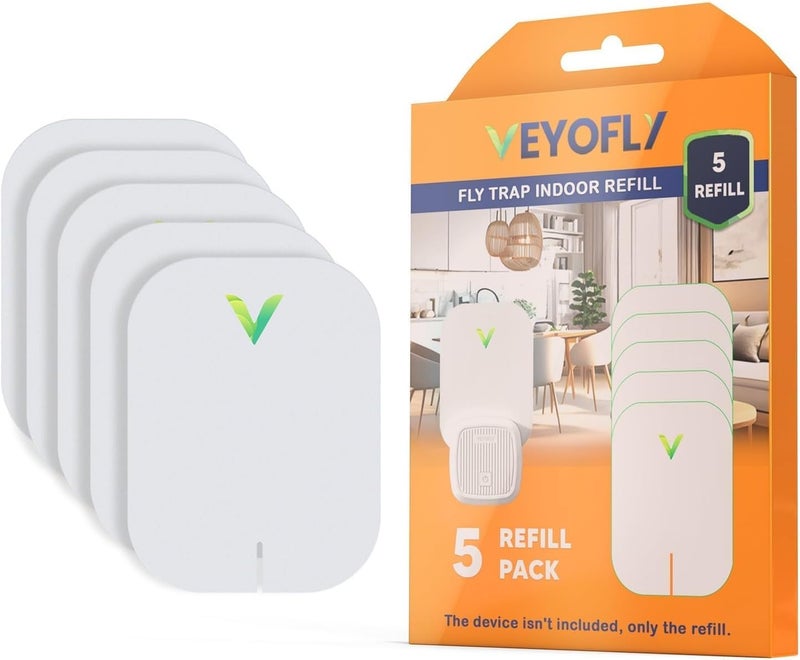 VEYOFLY Fly Insect Trap Refill - Plug-in Insect Catcher Refills, Indoor Fly Trap, Mosquito, Insect, Gnats, Moths - Plug in Refills (Pack of 5) - Image 1