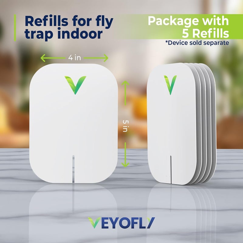 VEYOFLY Fly Insect Trap Refill - Plug-in Insect Catcher Refills, Indoor Fly Trap, Mosquito, Insect, Gnats, Moths - Plug in Refills (Pack of 5) - Image 2