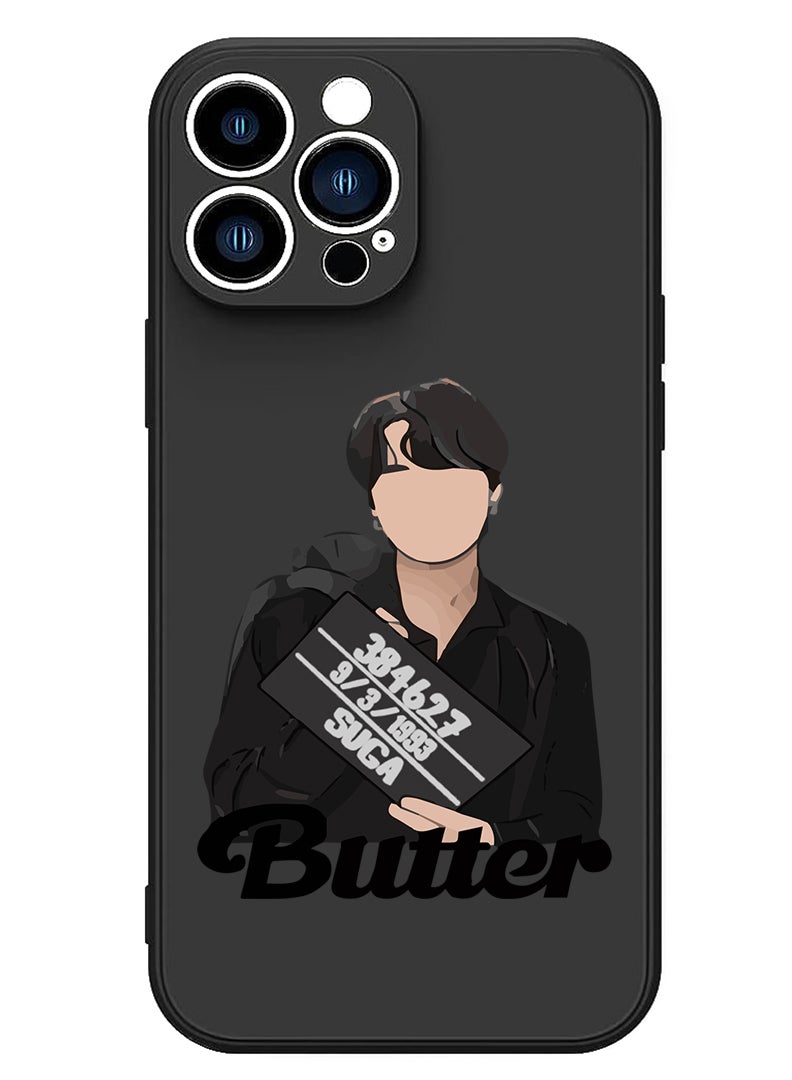 Theodor Protective Slim Fit Case Liquid Silicone Cover with Full Body Protection Anti-Scratch Shockproof Case For iPhone 15 Pro Black - Butter Black - Image 1