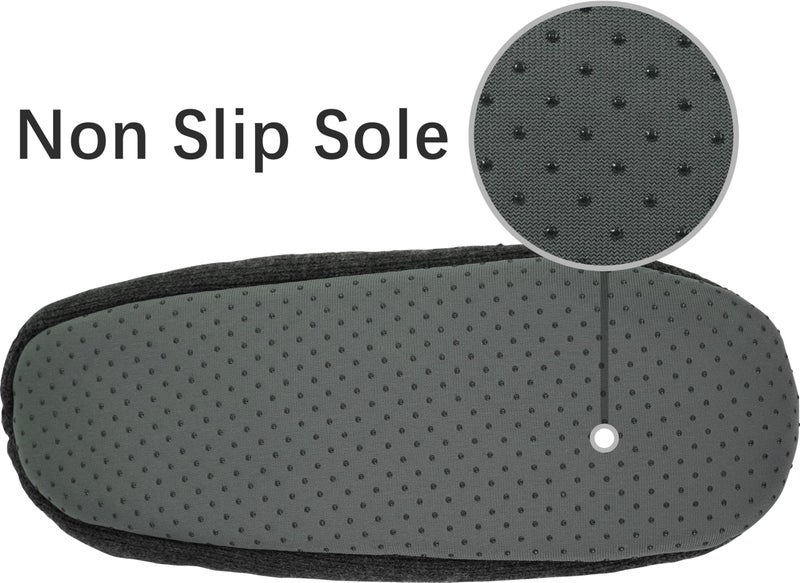 BenSorts Winter Slipper Socks for Men Gift Warm Cozy Soft Fleece House Socks Slipper Non Skid with Grippers 2 Pairs Black Gray Size 10 11 12 13 - Image 5