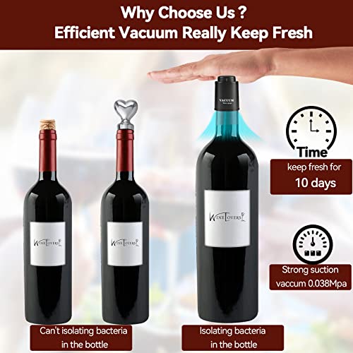 Sunwuun 1 PACK Wine Bottle Stoppers,Real Vacuum Champagne Stoppers,Reusable Wine Preserver,Wine Corks Keep Fresh,Best Gifts for Wine Lovers for Christmas Gifts - Image 5