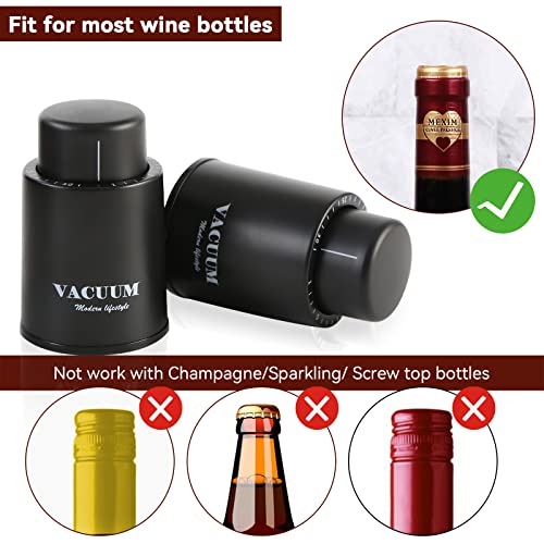 Sunwuun 1 PACK Wine Bottle Stoppers,Real Vacuum Champagne Stoppers,Reusable Wine Preserver,Wine Corks Keep Fresh,Best Gifts for Wine Lovers for Christmas Gifts - Image 4