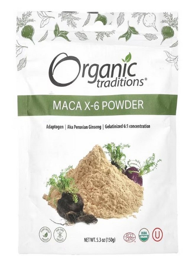 Organic Traditions Maca X 6 Powder 5.3 oz 150 g - Image 1