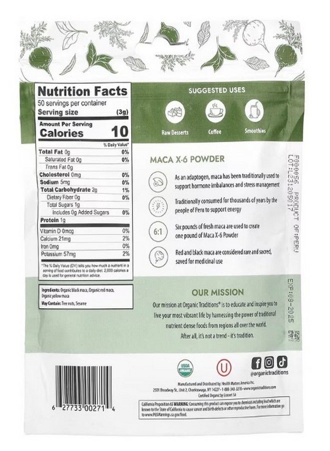 Organic Traditions Maca X 6 Powder 5.3 oz 150 g - Image 2