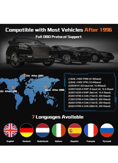 spa luxetique OBD2 Scanner Diagnostic Tool, Vehicle Check Engine Code Readers with Reset & I/M Readiness & More, Car OBDII/EOBD Diagnostic Scan Tool for All Vehicles After 1996  - Image 2