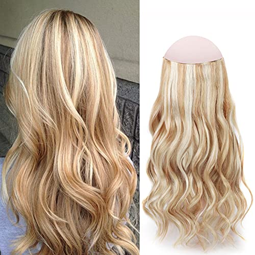 Sassina Fish Wire Human Hair Extensions 20 Inch 120 Grams Highlight Dark Dirty Blonde Mixed with Ash Blonde Remy Wire Hair Extensions Real Human Hair with Miracle Wire Straight Hairpiece