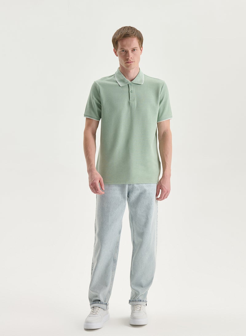 LC WAIKIKI Polo Neck Men's Textured T-Shirt - Image 2