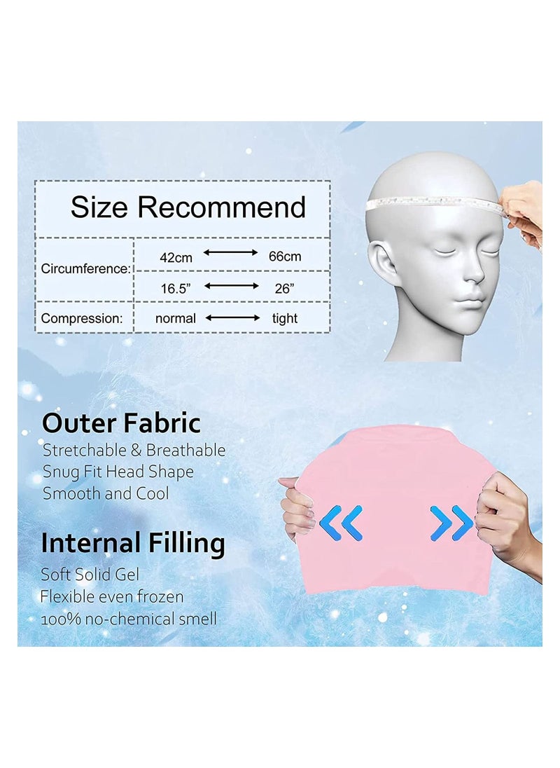 GGEROU - Migraine Relief Cap, Gel Headache Relief Hat, Migraine Ice Head Wrap Cap, Reusable Cold/Hot Therapy,Pink - Image 1