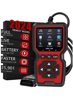 XiuWoo OBD2 Scanner Diagnostic Tool, Check Engine Code Reader OBD2 Scanner with Reset, Mode 6, Mode 8 & I/M Readiness, Auto Check Engine Light Car Diagnostic Scan Tool, red  - Image 1