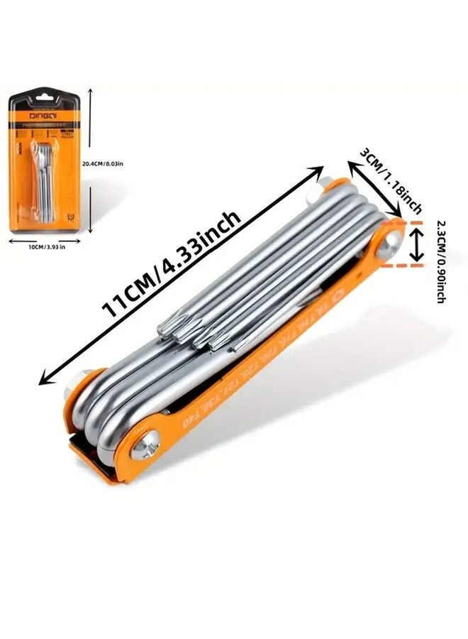 8 Pcs Torx Star Key Set Foldable Slip Resistant Sizes 9 10 15 20 25 27 30 40 - Image 5