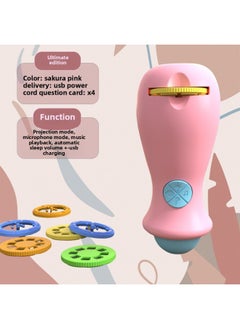 Children's Projector Story Machine Luminous Toy Theater Baby Bedtime Audio Early Education Flashlight Starry Sky-Color:Pink Multifunctional Microphone Projection Flashlight [recommended By Dean Lin]-Specification:80 Projection Patterns In Total