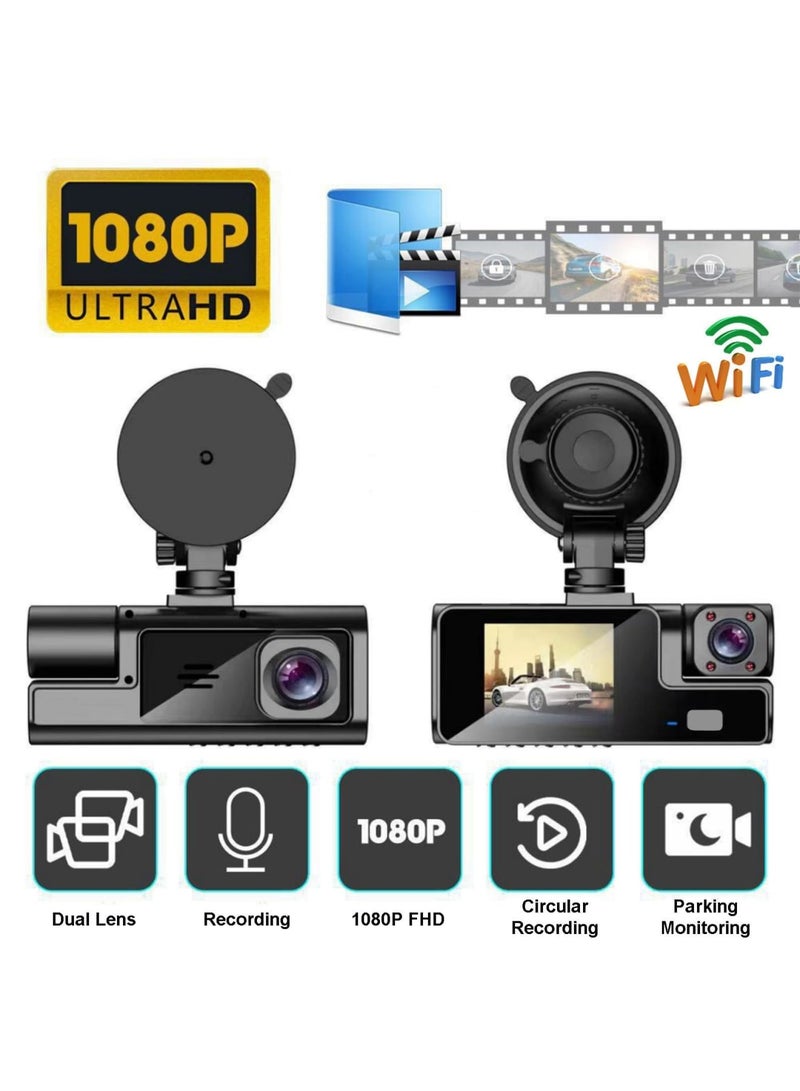 Dash Cam Car Camera, Suction Cup Type Dash Cam Front and Inside, 1080P FHD Dash Camera, with 140 Degrees Wide, 24 Hours Parking Monitor Loop Recording, Motion Detection, Easy to Install - Image 4