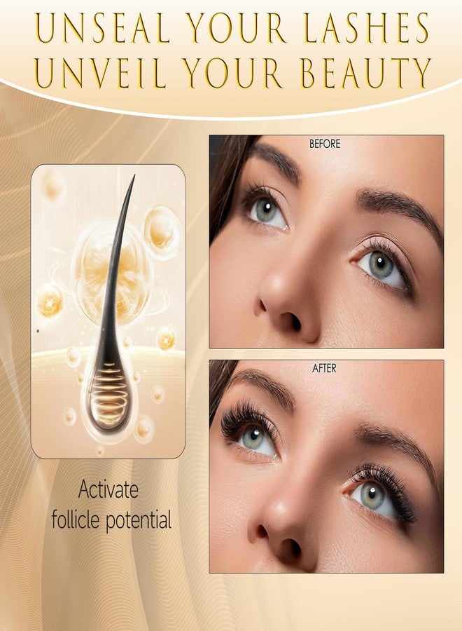 ASAMO Eyelash Growth Serum - 15 Plant Extracts for Longer, Denser & Robust Lashes,Boosts Natural Lash Development,eyelash serum,Enhance Natural Beauty, Hypoallergenic Oil Free,lash growth serum（PURE GOLD） - Image 2