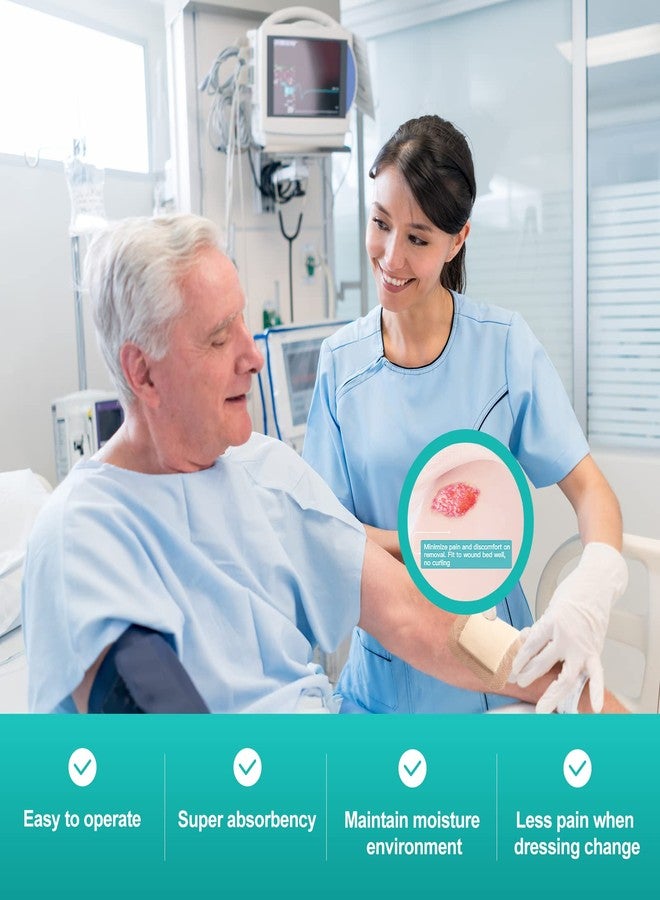 Dimora Silicone Foam Dressing with Border 20 Pack Adhesive 4"x4" Waterproof Wound Dressing Bandage for Wound Care - Image 3