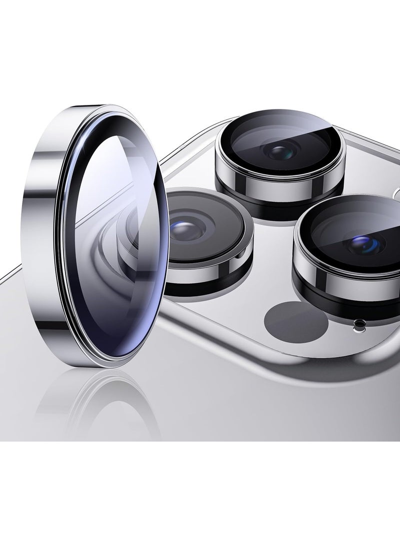 Lacoz Camera Lens Protector For iPhone 15 Pro Scratch-Resistant HD Clear Glass With Full Camera Bump Protection Silver - Image 5