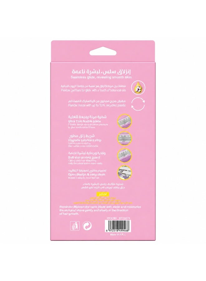 Wetell Comfortglide Spa Breeze Women Pink Razor WT202519  (Set of 1 Handle & 2 Blades) - Image 2