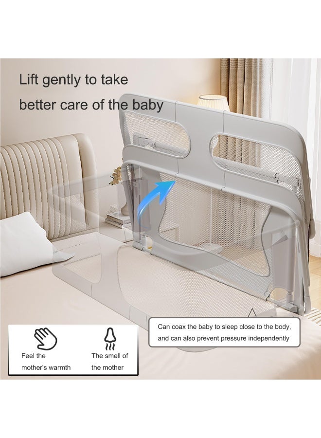 WALALLA 3 in 1 Baby Bedside Sleeper Portable Crib, Foldable Bed Rail for Toddlers, Crib Side Bed with Adjustable Height, Baby Playpen, Suitable for Twin, Full, King & Queen Size Bed - Image 3