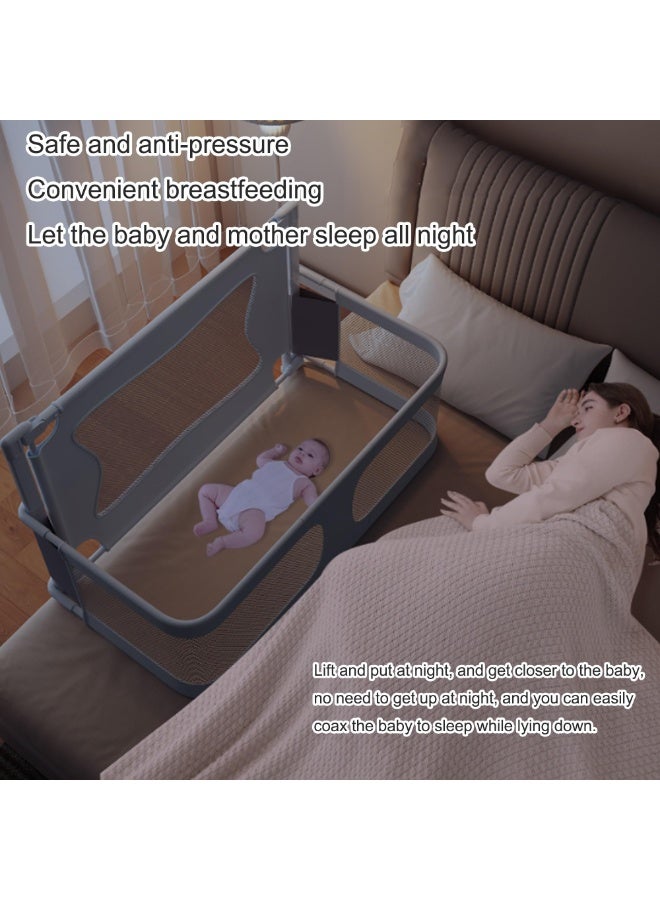 WALALLA 3 in 1 Baby Bedside Sleeper Portable Crib, Foldable Bed Rail for Toddlers, Crib Side Bed with Adjustable Height, Baby Playpen, Suitable for Twin, Full, King & Queen Size Bed - Image 2