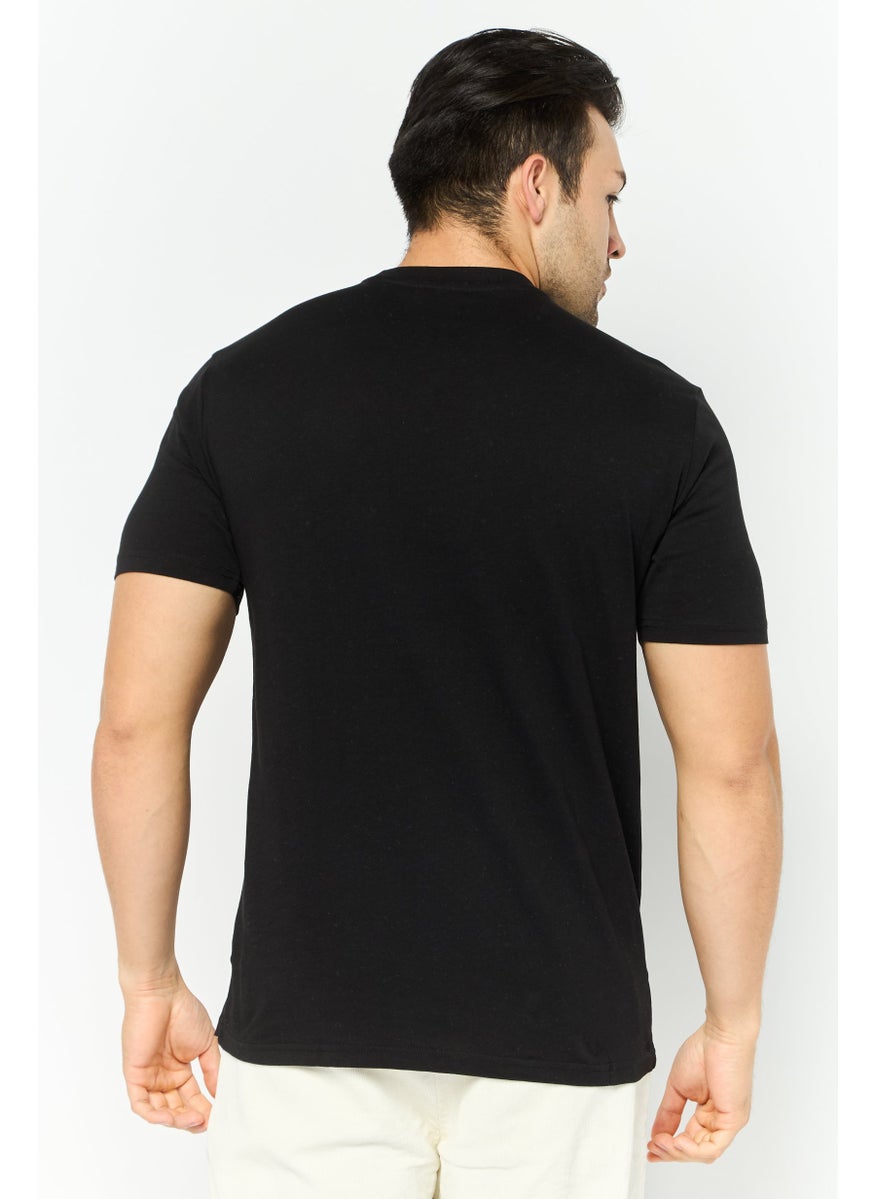 Cavalli Class Men Round Neck Short Sleeve Graphic Print T-Shirt, Black Combo  - Image 2