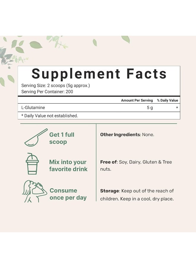 مايكرو إنجريدينس مسحوق الجلوتامين الأميني الطبيعي - يعزز كتلة العضلات وتعافيها (1 كجم / 2.2 رطل) نباتي - Image 3