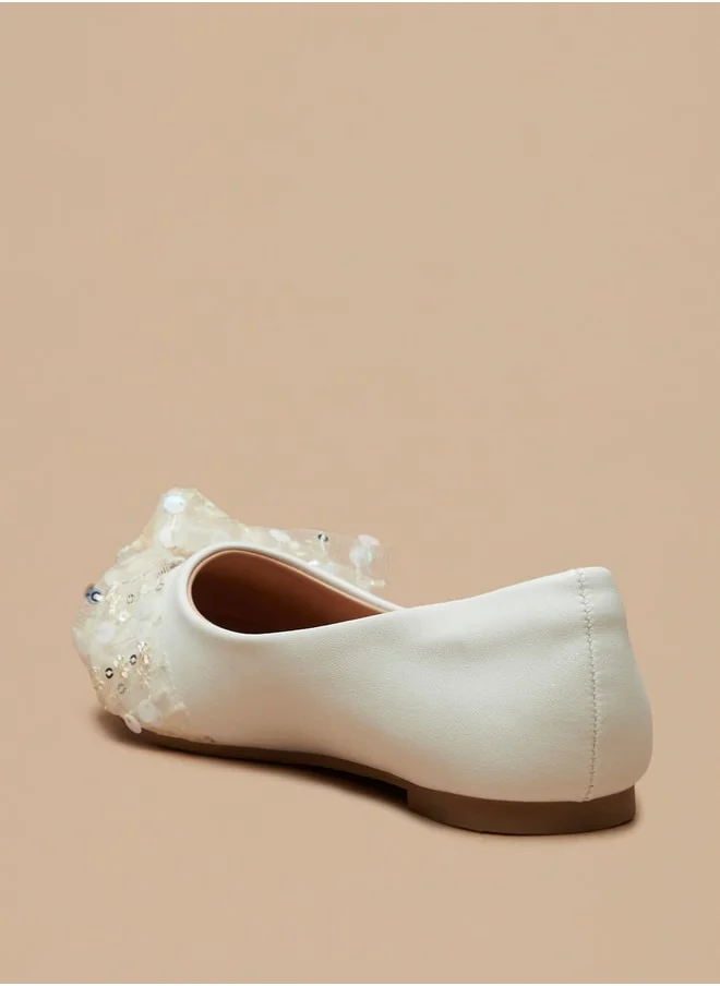 ميسي Girls Embellished Slip-On Ballerina Shoes