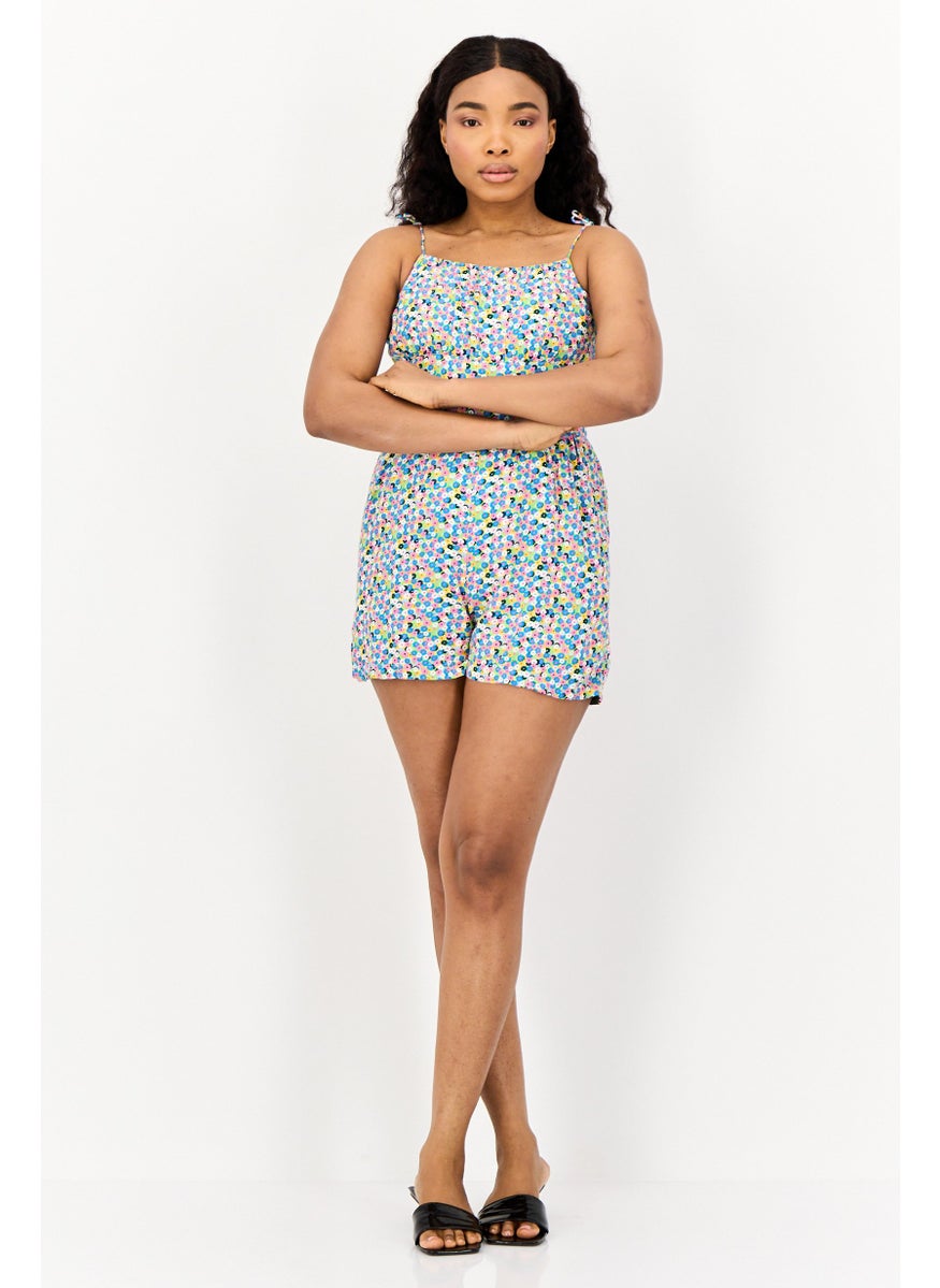 ONLY Women Floral Print Sleevless Playsuits, Multicolor  - Image 2