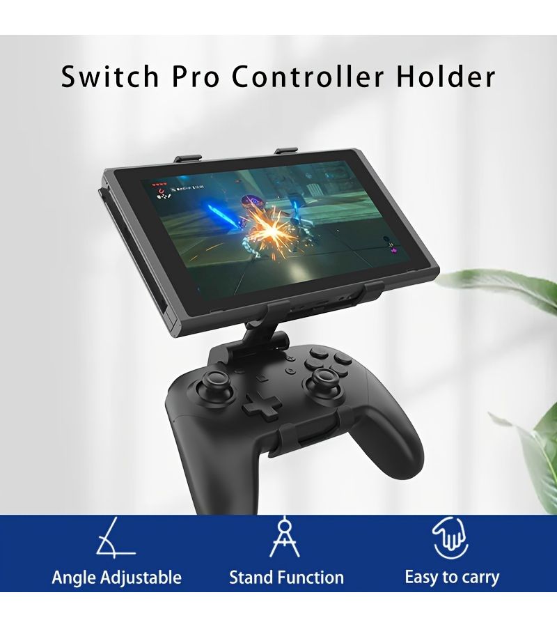 Black Adjustable Gaming Console Mount Clip For Switch Pro Controller Video Game Holder Stand Clamp - Image 2