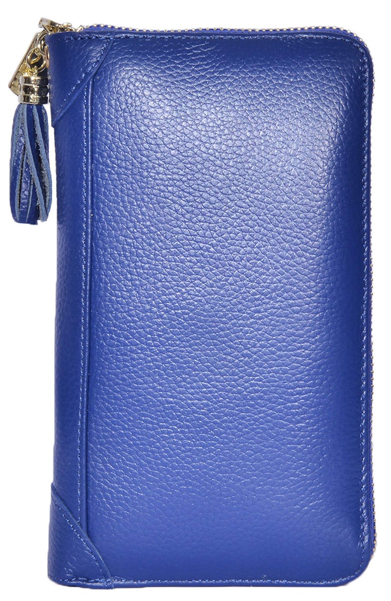 Easyoulife Credit Card Holder Wallet Womens Zipper Leather Case Purse RFID Blocking (Royal Blue) - Image 2
