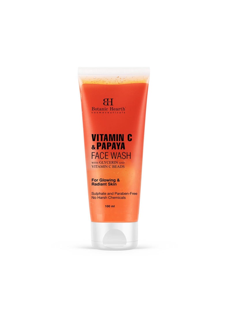 Botanic Hearth Botanic Hearth Vitamin C & Papaya Cleanser Face Wash | Brightening Face Wash with Vitamin C Beads | For Glowing & Radiant Skin | For Women & Men | Sulphate & Paraben Free | 100ml  - Image 1