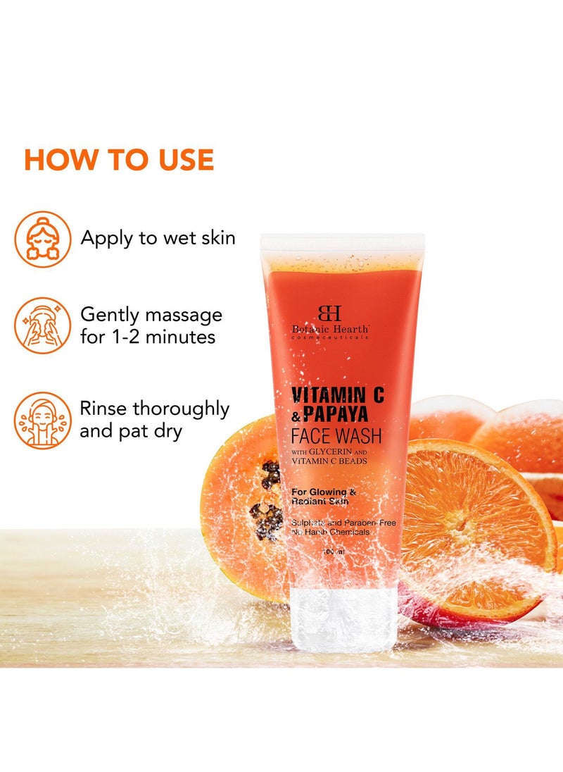Botanic Hearth Botanic Hearth Vitamin C & Papaya Cleanser Face Wash | Brightening Face Wash with Vitamin C Beads | For Glowing & Radiant Skin | For Women & Men | Sulphate & Paraben Free | 100ml  - Image 5