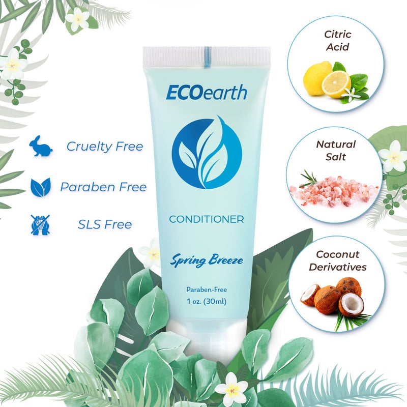 EcoEarth - Travel Size Conditioner - 1 fl oz, 100 PK, Spring Breeze - Delight Your Guests with Revitalizing and Refreshing Hotel Conditioner - Small Size Travel Amenities - Hotel Toiletries in Bulk - Image 2