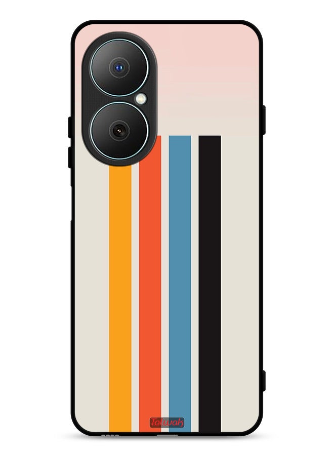 Tolwak Huawei Nova Y73 Protective Case Cover Straight Lines Pattern