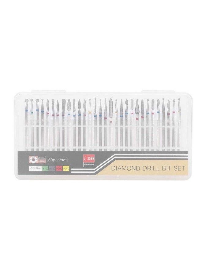 yuyte - Russian Manicure Drill Bits 30Pcsset Diamond Grinding Head Burr Set Drill Bits Manicure Pedicure Tools Polishing Buffing For Polishing Buffing Bits[A] - Image 1