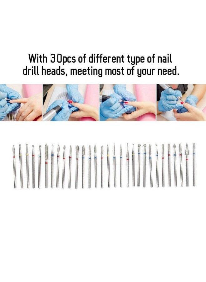 yuyte - Russian Manicure Drill Bits 30Pcsset Diamond Grinding Head Burr Set Drill Bits Manicure Pedicure Tools Polishing Buffing For Polishing Buffing Bits[A] - Image 1