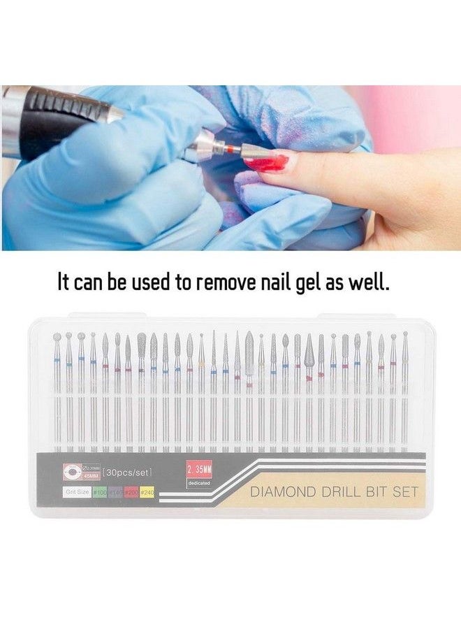 yuyte - Russian Manicure Drill Bits 30Pcsset Diamond Grinding Head Burr Set Drill Bits Manicure Pedicure Tools Polishing Buffing For Polishing Buffing Bits[A] - Image 1