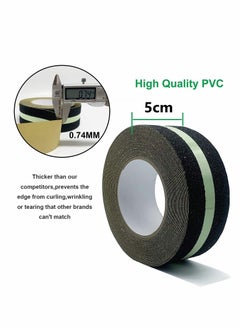 KASTWAVE Anti-Slip Grip Tape, Anti Slip Safety, Glowing in Dark Non Adhesive Stair Treads High Traction Grit for Stairs Steps Decking Indoor Outdoor 5m x 5cm  - Image 2