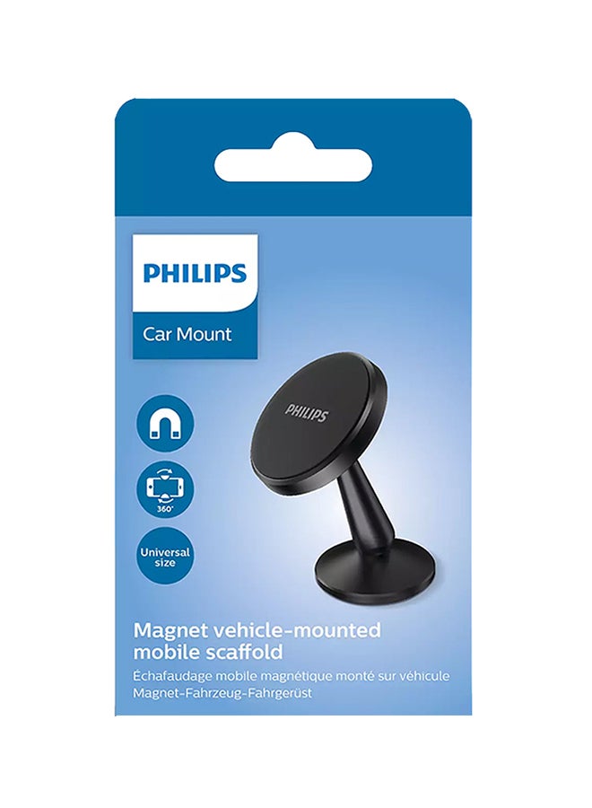 Philips DLK3422NB Magnetic Car Mount with 360° Rotation, Strong Magnet Suction, Flexible Neck and Rotating Cradle, Hands-Free Use, Universal Compatibility for Smartphones And GPS Devices - Black - Image 2