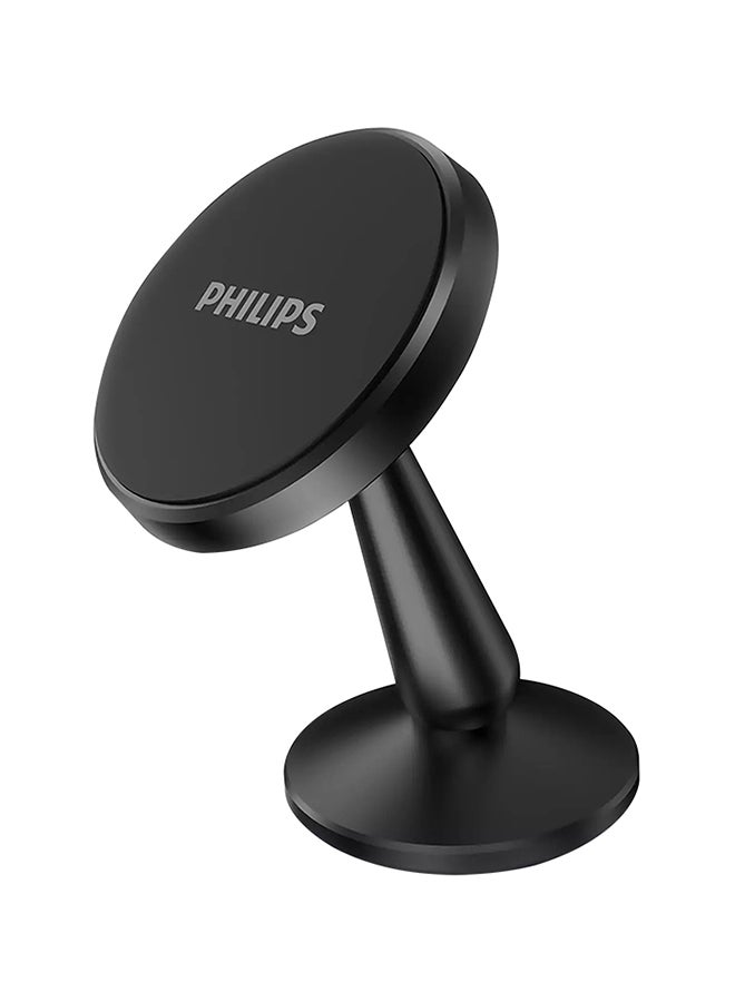 Philips DLK3422NB Magnetic Car Mount with 360° Rotation, Strong Magnet Suction, Flexible Neck and Rotating Cradle, Hands-Free Use, Universal Compatibility for Smartphones And GPS Devices - Black - Image 1