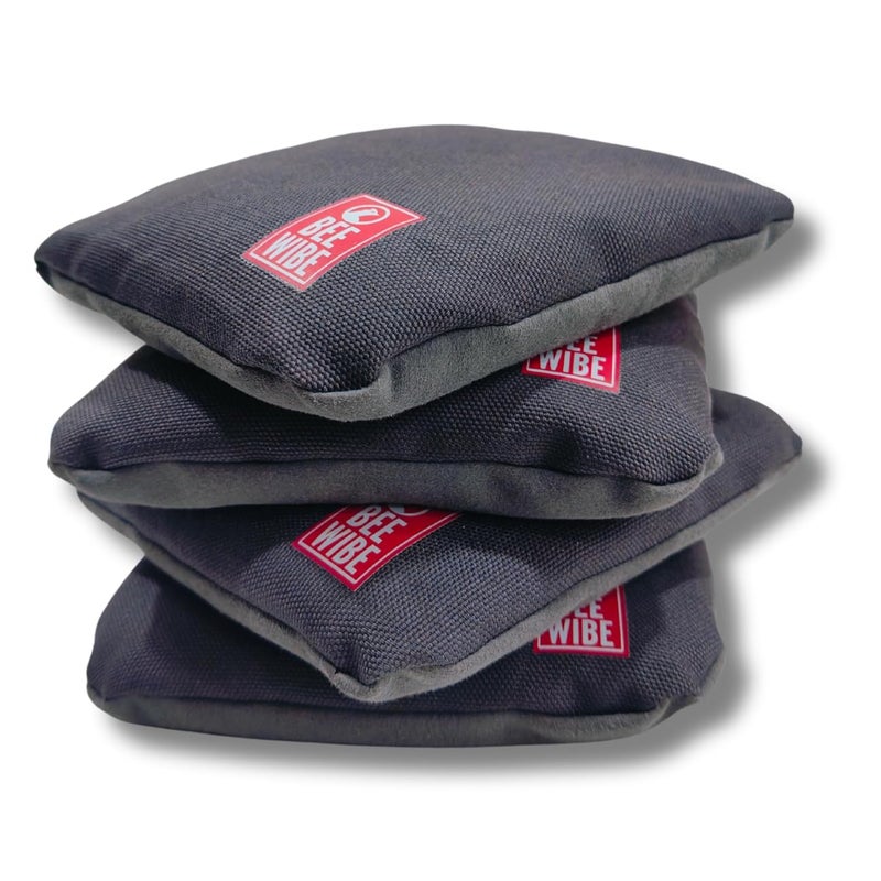 BEEWIBE Set of 8 Official Regulation Cornhole Bags - Dual-Sided, Weather-Resistant Bean Bags for Professional and Casual Play - Includes Convenient Tote Bag (Yellow/Grey) - Image 4