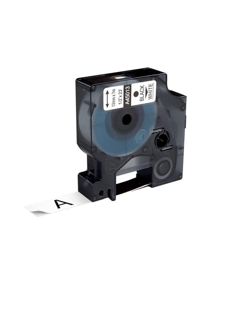 Compatible D1 Labeling Tape for Dymo 12mm Black on White - Image 2