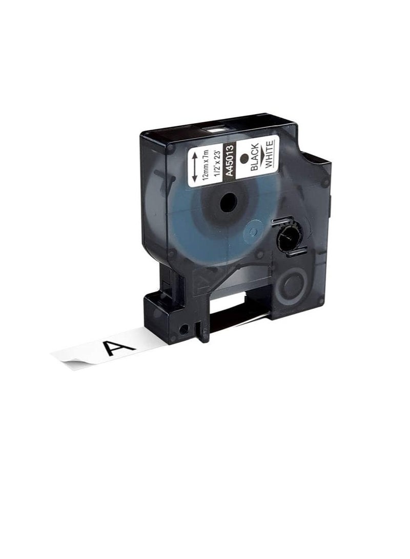 Compatible D1 Labeling Tape for Dymo 12mm Black on White - Image 1