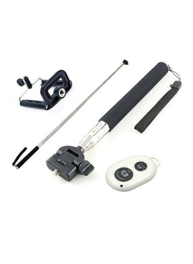 NIBEMINENT Monopod Selfie Stick With Bluetooth Remote Control Black 