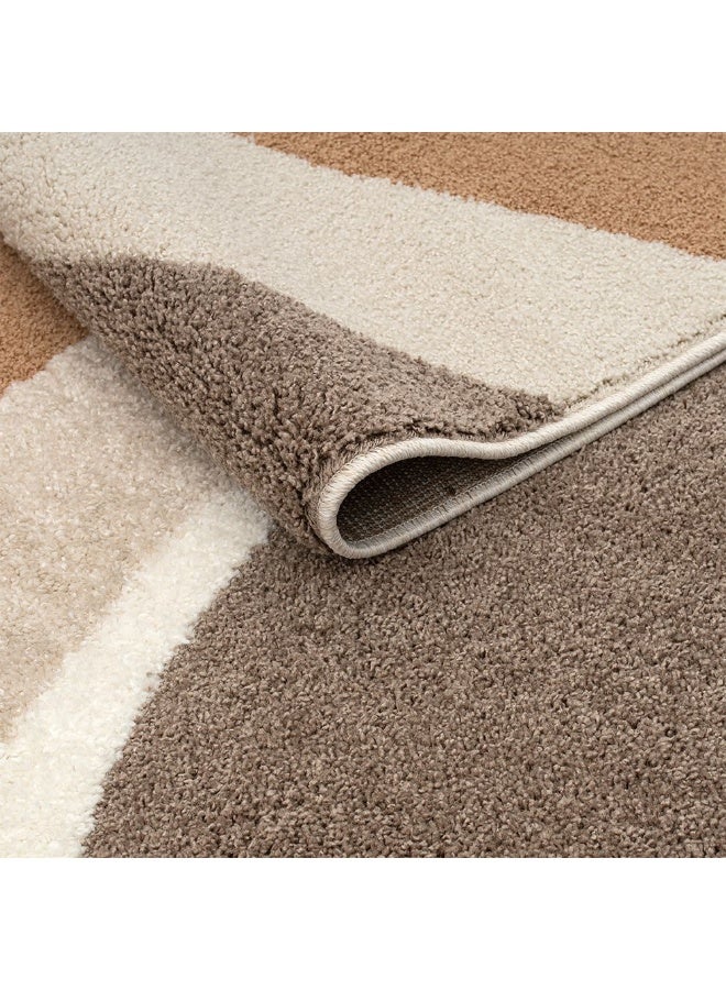 DANUBE HOME La Perle Modern Abstracts Rug | Washable Modern Rugs Style | Polypropylene + Polyester Area Rug Floor Covering | Indoor Carpet For Living Room Dining Bedroom 200X300cm-Rust - Image 3