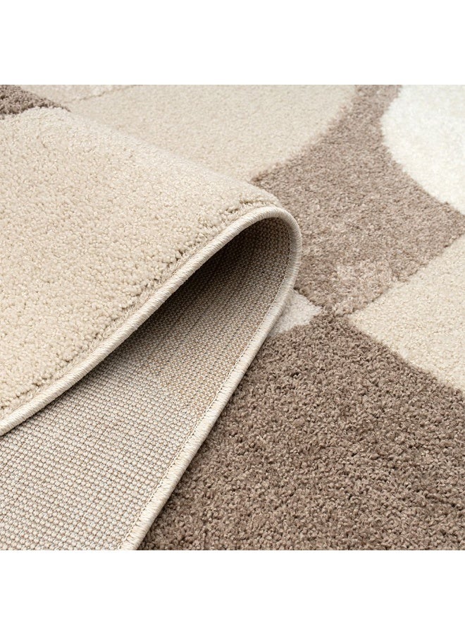 DANUBE HOME La Perle Modern Abstracts Rug | Washable Modern Rugs Style | Polypropylene + Polyester Area Rug Floor Covering | Indoor Carpet For Living Room Dining Bedroom 200X300cm-Rust - Image 4