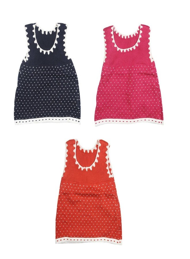 CAMEY Girls Sweater | 3 West Sweaters | Winter/Semi Winter wear | for Baby Girls | Woolen Undershirt | 6-12 Months Girls | Baby Girls Multicolour - Image 1