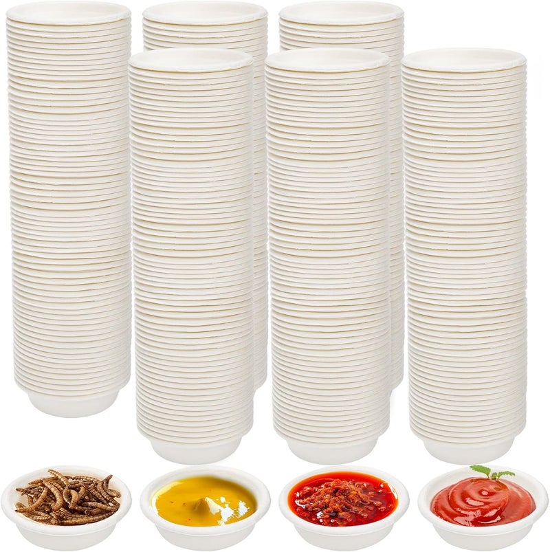 Frcctre 300 Pack 1 oz Gecko Feeding Cups, Small Paper Gecko Food and Water Feeding Cups Reptile Feeder Bowls Ledge Accessories for Crested Gecko Lizards Tarantula Reptiles Pets - Image 1