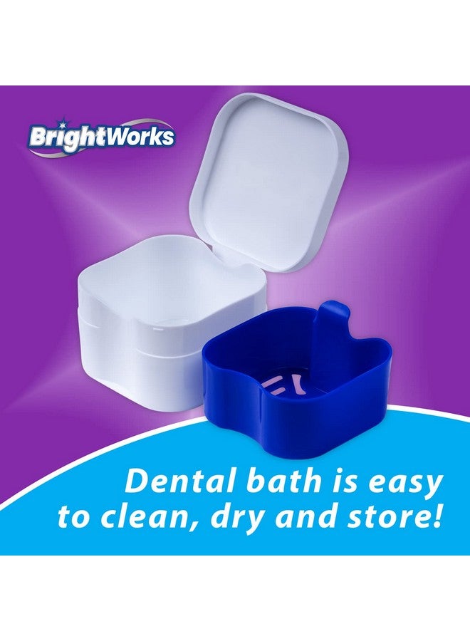 BrightWorks Dental Bath Cleaner Cup Case (3 Pack) for Dentures, Aligners, Retainers, Night Guards, Mouth Guards, Dental Guards, and Dental Appliances. includes Rinsing Basket, Easy to Use. - Image 4