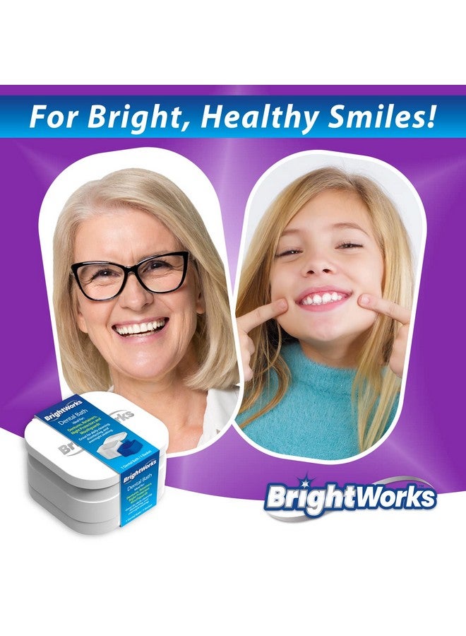 BrightWorks Dental Bath Cleaner Cup Case (3 Pack) for Dentures, Aligners, Retainers, Night Guards, Mouth Guards, Dental Guards, and Dental Appliances. includes Rinsing Basket, Easy to Use. - Image 2